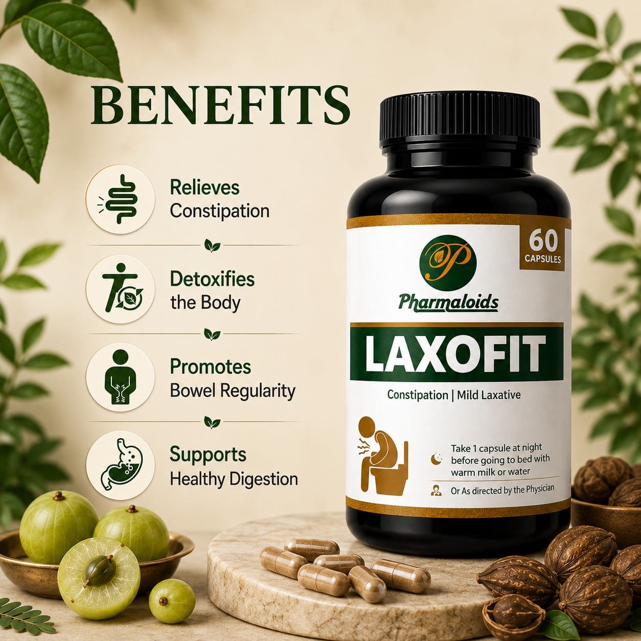 Pharmaloids Laxofit Capsules: For Constipation, Laxative and Acidity - Image 2