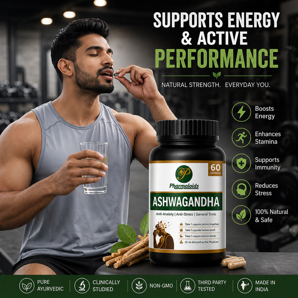Pharmaloids Ashwagandha Capsules: General Tonic for Nervousness and Anxiety - Image 5